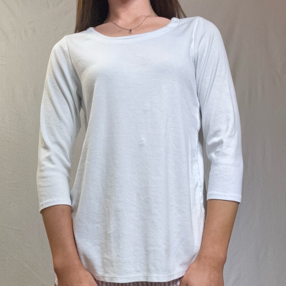 Classic White Women's 3/4 Sleeve Top